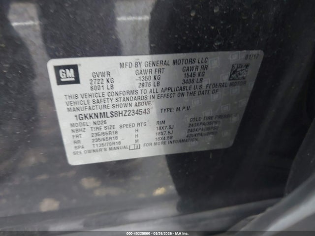 GMC Acadia Slt-1 2017 1GKKNMLS8HZ234543 Image 9