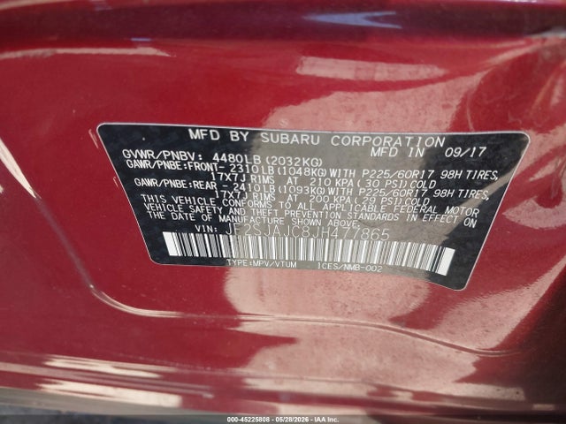 Продаж на аукціоні авто 2018 Subaru Forester 2.5i Limited, vin: JF2SJAJC8JH477865, номер лоту: 45225808