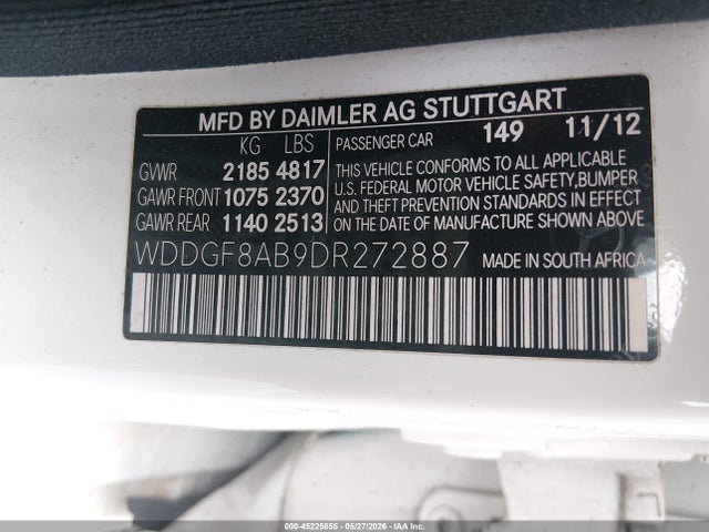 Продаж на аукціоні авто 2013 Mercedes-benz C 300 Sport 4matic, vin: WDDGF8AB9DR272887, номер лоту: 45225855