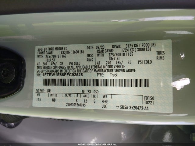 Ford F-150 Tremor 2023 1FTEW1E88PFC92528 Image 9