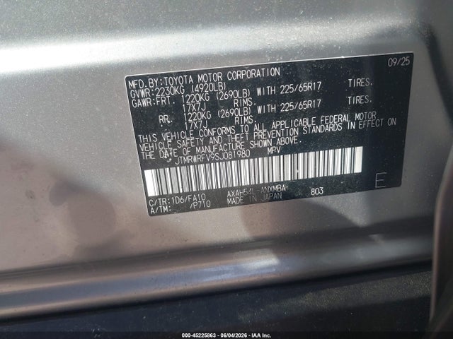JTMRWRFV9SJ081980 Toyota Rav4 Hybrid Xle