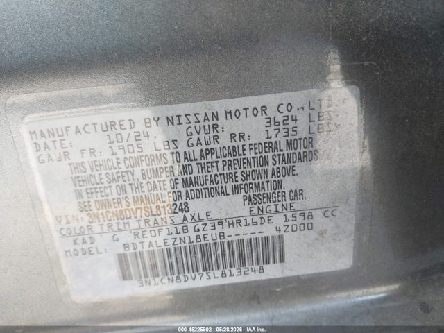 Nissan Versa 1.6 S 2025 3N1CN8DV7SL813248 Image 9