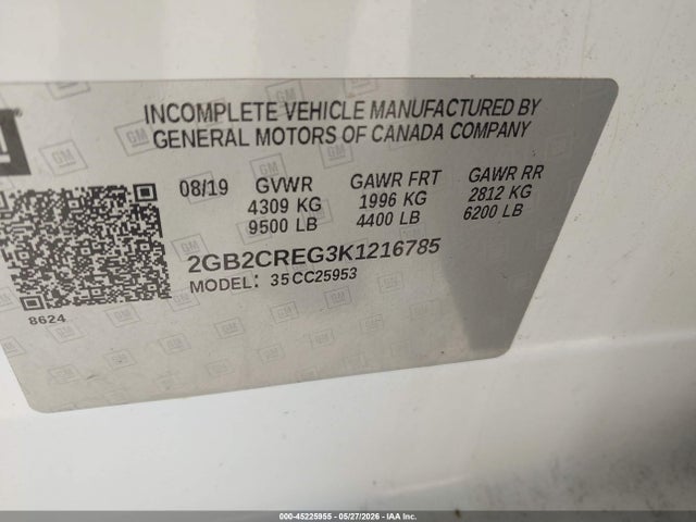 Продажа на аукционе авто 2019 Chevrolet Silverado 2500hd Wt, vin: 2GB2CREG3K1216785, номер лота: 45225955
