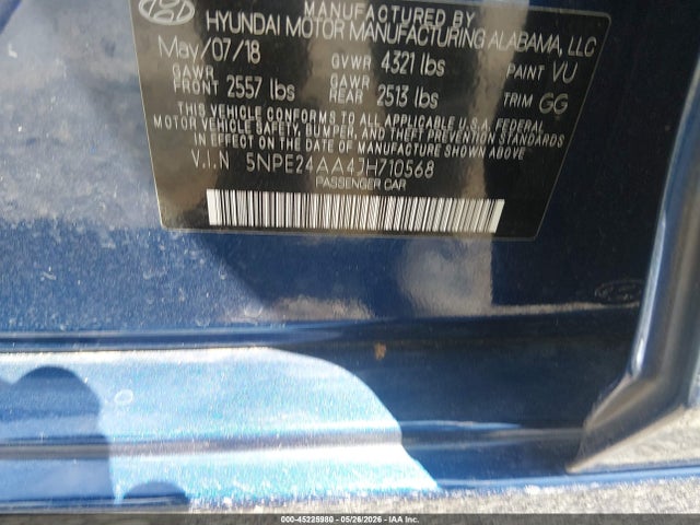 5NPE24AA4JH710568 Hyundai SONATA ECO