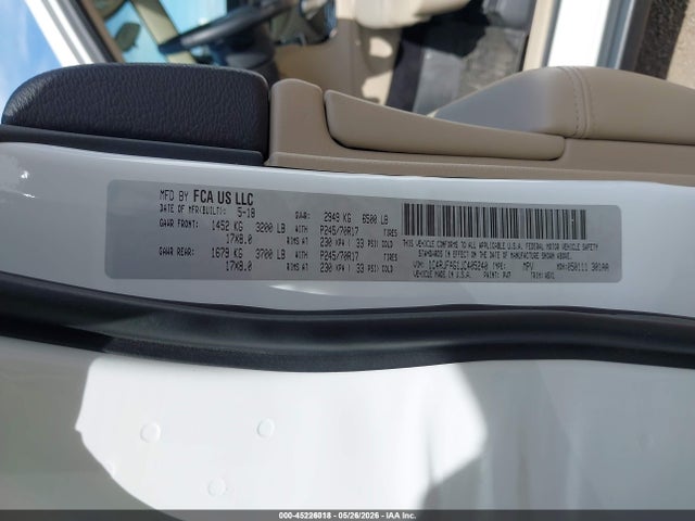 45226018 :رقم المزاد ، 1C4RJFAG1JC405240 vin ، 2018 Jeep Grand Cherokee Laredo E 4x4 مزاد بيع