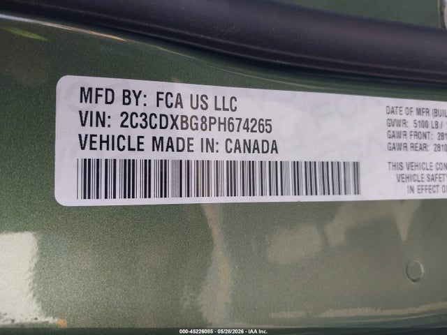 Продаж на аукціоні авто 2023 Dodge Charger Sxt, vin: 2C3CDXBG8PH674265, номер лоту: 45226085