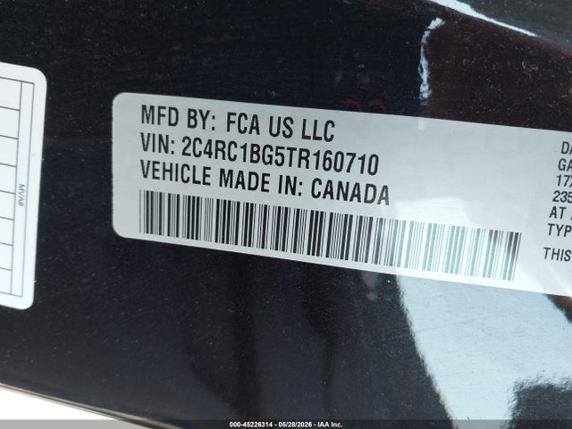 Продаж на аукціоні авто 2026 Chrysler Pacifica Select, vin: 2C4RC1BG5TR160710, номер лоту: 45226314