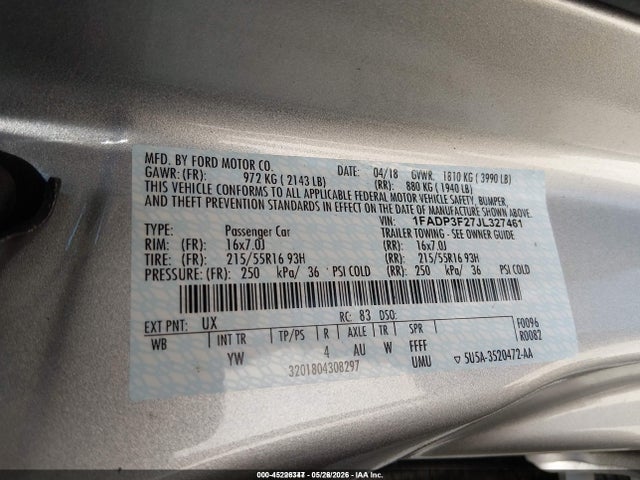 Aukcja sprzedaży 2018 Ford Focus Se, vin: 1FADP3F27JL327461, numer aukcji: 45226347