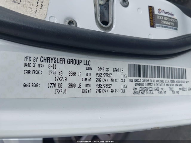 Aukcja sprzedaży 2012 Ram 1500 Slt, vin: 1C6RD7GP2CS116498, numer aukcji: 45226401