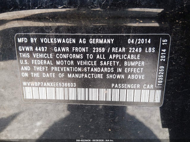 WVWBP7ANXEE536603 Volkswagen Cc 2.0t Sport