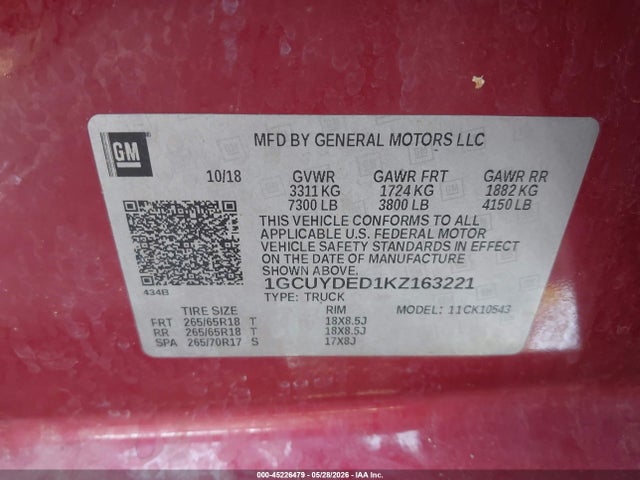 Chevrolet Silverado 1500 Lt 2019 1GCUYDED1KZ163221 Image 9