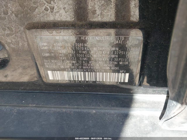 45226500 :رقم المزاد ، 4S4BRCAC9D3288528 vin ، 2013 Subaru Outback 2.5i مزاد بيع