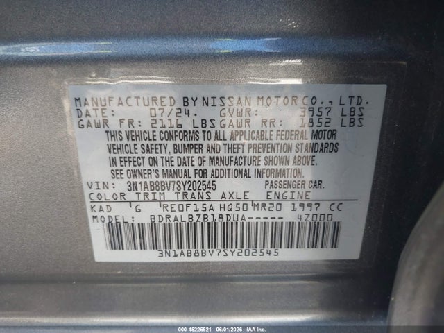 Nissan SENTRA S 2025 3N1AB8BV7SY202545 Image 9