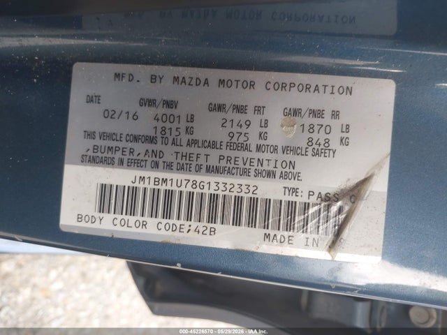 JM1BM1U78G1332332 Mazda Mazda3 I Sport