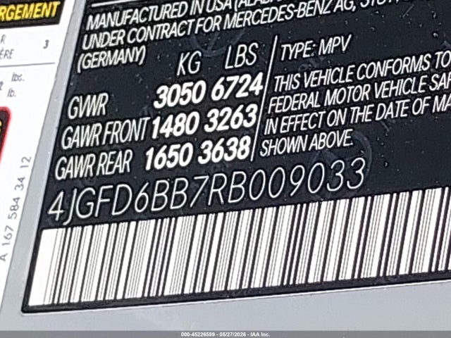 Aukcja sprzedaży 2024 Mercedes-benz Amg Gle 53 Coupe 4matic+, vin: 4JGFD6BB7RB009033, numer aukcji: 45226599