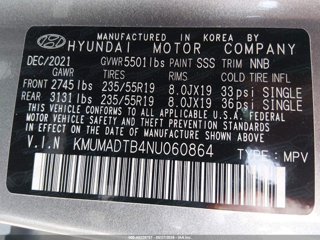 KMUMADTB4NU060864 Genesis Gv70 2.5t Awd