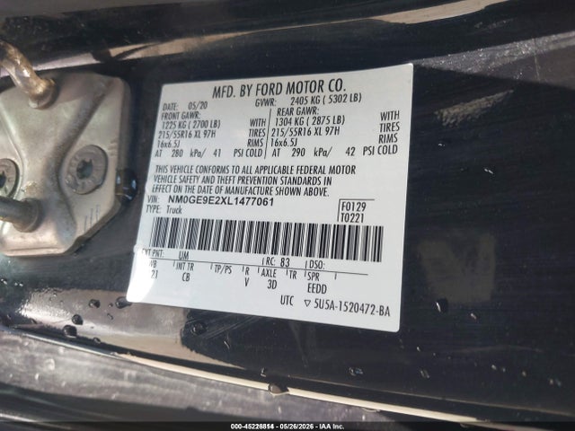 Aukcja sprzedaży 2020 Ford Transit Connect Xl Passenger, vin: NM0GE9E2XL1477061, numer aukcji: 45226814