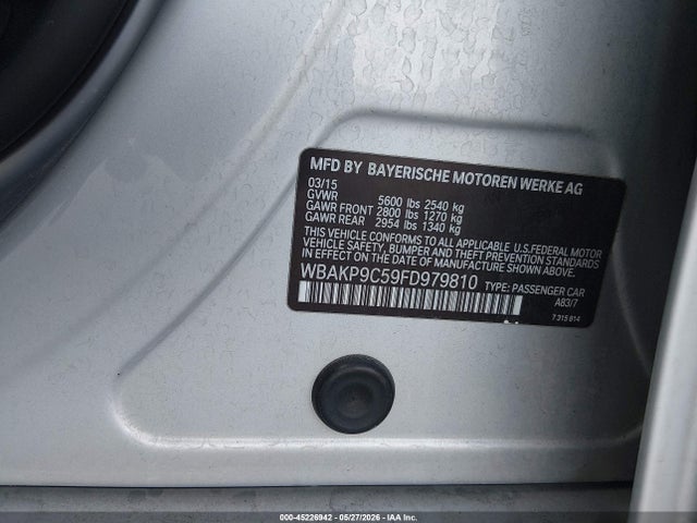 Продажа на аукционе авто 2015 Bmw 550i Xdrive, vin: WBAKP9C59FD979810, номер лота: 45226942