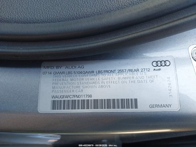 45226979 :رقم المزاد ، WAUGFAFC7FN011798 vin ، 2015 Audi A6 2.0t Premium مزاد بيع
