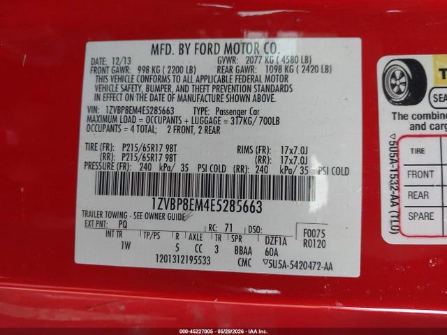 Ford Mustang V6 2014 1ZVBP8EM4E5285663 Image 9