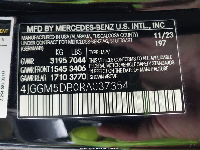4JGGM5DB0RA037354 Mercedes-Benz Amg Eqe Suv 4matic