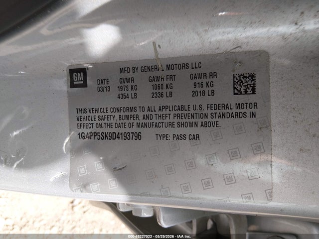 Продажа на аукционе авто 2013 Buick Verano, vin: 1G4PP5SK9D4193796, номер лота: 45227022