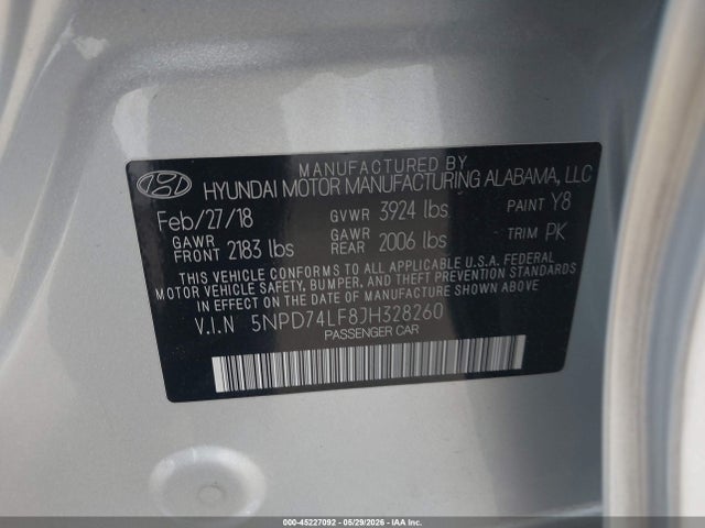 Hyundai ELANTRA SE 2018 5NPD74LF8JH328260 Image 9