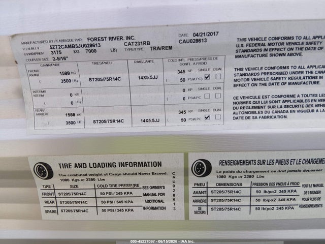 Coachmen Catalina 2018 5ZT2CAMB3JU028613 Image 9