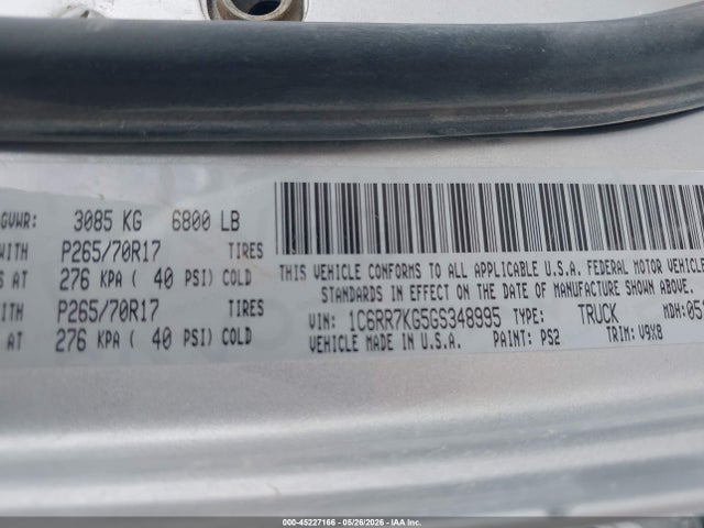 RAM 1500 Tradesman 2016 1C6RR7KG5GS348995 Image 9