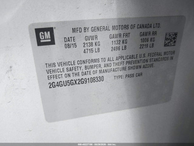 Buick Regal Turbo Gs 2016 2G4GU5GX2G9108330 Image 9