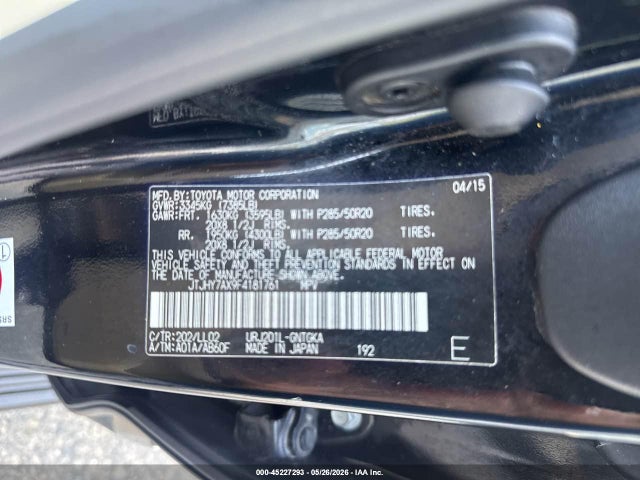 45227293 :رقم المزاد ، JTJHY7AX9F4181761 vin ، 2015 Lexus Lx 570 مزاد بيع