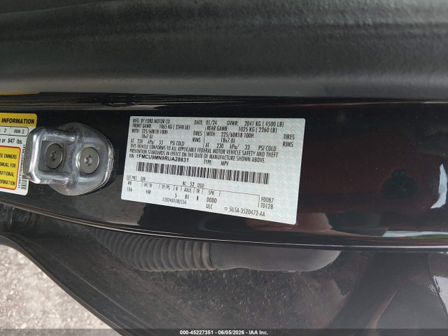 Aukcja sprzedaży 2024 Ford Escape St-line, vin: 1FMCU9MN9RUA28831, numer aukcji: 45227351