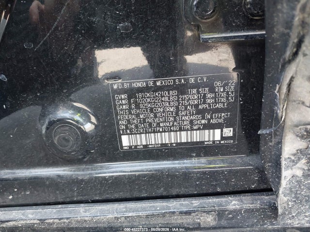 Продажа на аукционе авто 2023 Honda Hr-v 2wd Ex-l, vin: 3CZRZ1H71PM701460, номер лота: 45227373