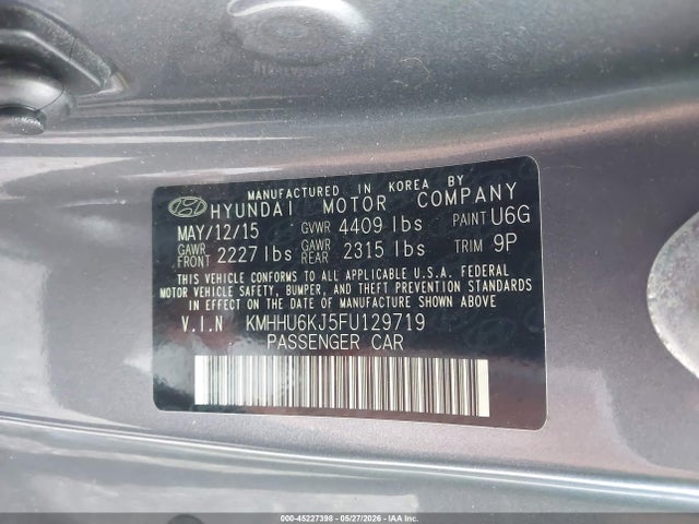 Продажа на аукционе авто 2015 Hyundai Genesis 3.8 Ultimate, vin: KMHHU6KJ5FU129719, номер лота: 45227398