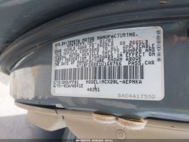 Продажа на аукционе авто 2001 Toyota Avalon Xl, vin: 4T1BF28BX1U160756, номер лота: 45227478