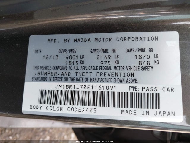 Mazda Mazda3 I Touring 2014 JM1BM1L72E1161091 Image 9