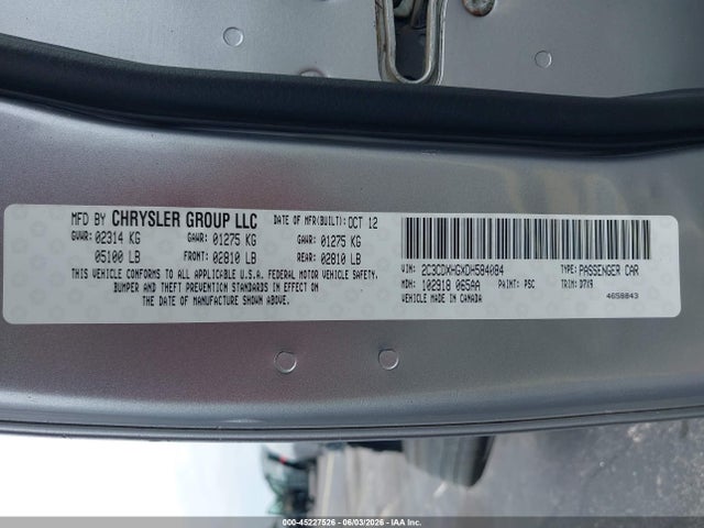 Продаж на аукціоні авто 2013 Dodge Charger Sxt, vin: 2C3CDXHGXDH584084, номер лоту: 45227526