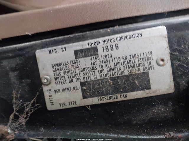 Продаж на аукціоні авто 1986 Toyota Supra, vin: JT2MA70L0G0011018, номер лоту: 45227616