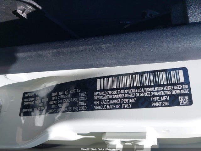 Продаж на аукціоні авто 2017 Jeep Renegade Sport Fwd, vin: ZACCJAAB5HPE61507, номер лоту: 45227706