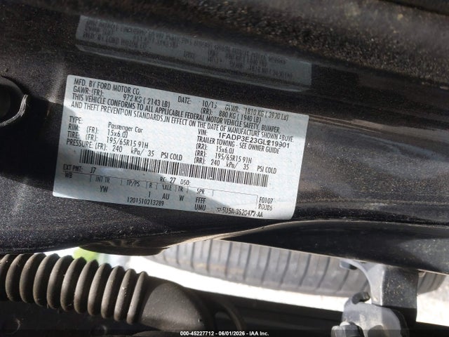 Aukcja sprzedaży 2016 Ford Focus S, vin: 1FADP3E23GL219901, numer aukcji: 45227712