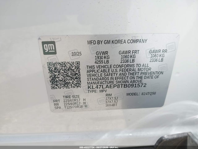 Продаж на аукціоні авто 2026 Buick Envista Preferred Fwd, vin: KL47LAEP8TB091572, номер лоту: 45227724