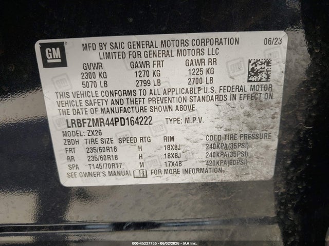 2023 Buick Envision Preferred Awd მანქანა იყიდება აუქციონზე, vin: LRBFZMR44PD164222, აუქციონის ნომერი: 45227755