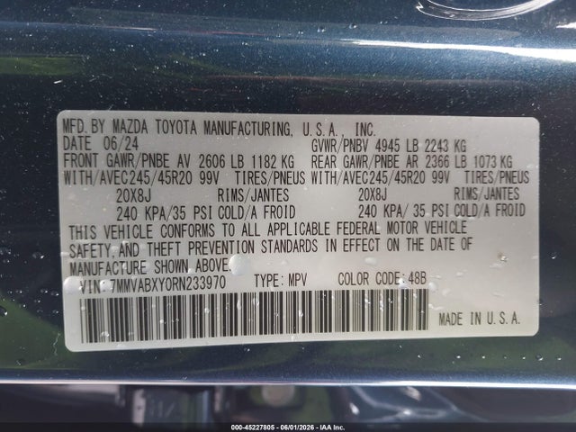Aukcja sprzedaży 2024 Mazda Cx-50 2.5 Turbo, vin: 7MMVABXY0RN233970, numer aukcji: 45227805