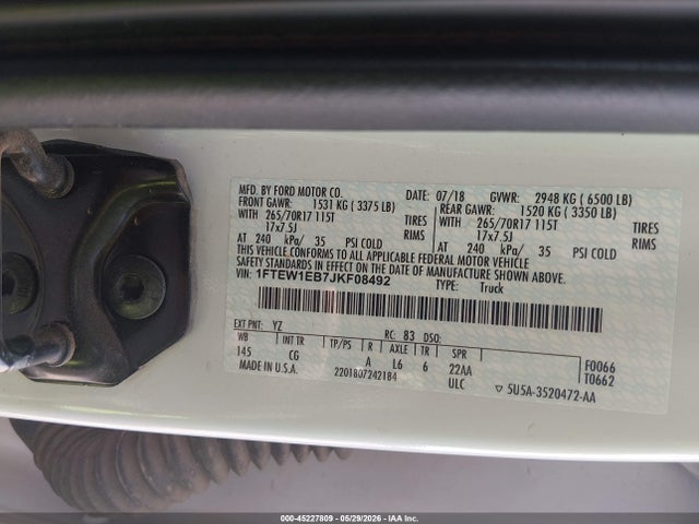 1FTEW1EB7JKF08492 Ford F-150 Xl