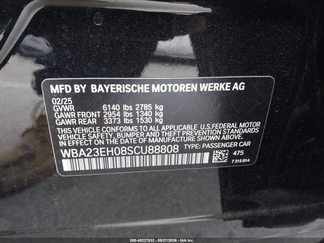 BMW 740I 2025 WBA23EH08SCU88808 Image 9