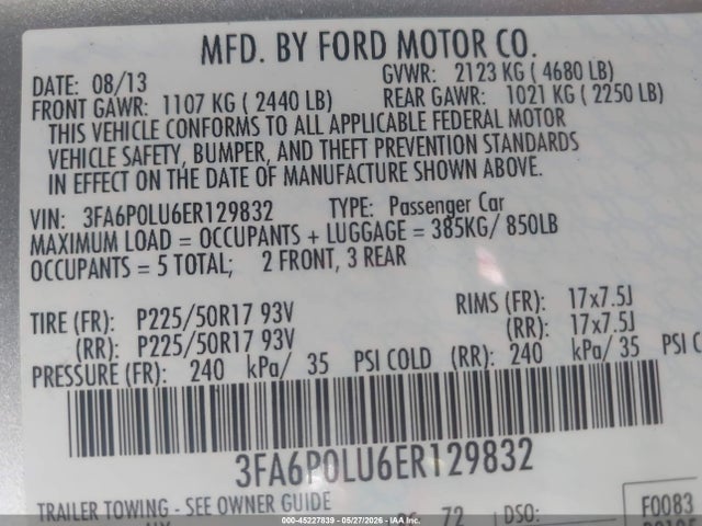 Ford Fusion Hybrid Se 2014 3FA6P0LU6ER129832 Image 9