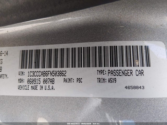 Продаж на аукціоні авто 2015 Chrysler 200 Limited, vin: 1C3CCCAB6FN503862, номер лоту: 45227872