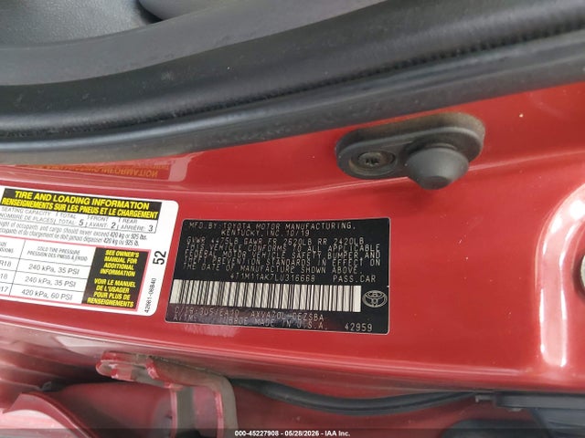 Продаж на аукціоні авто 2020 Toyota Camry Se, vin: 4T1M11AK7LU316668, номер лоту: 45227908