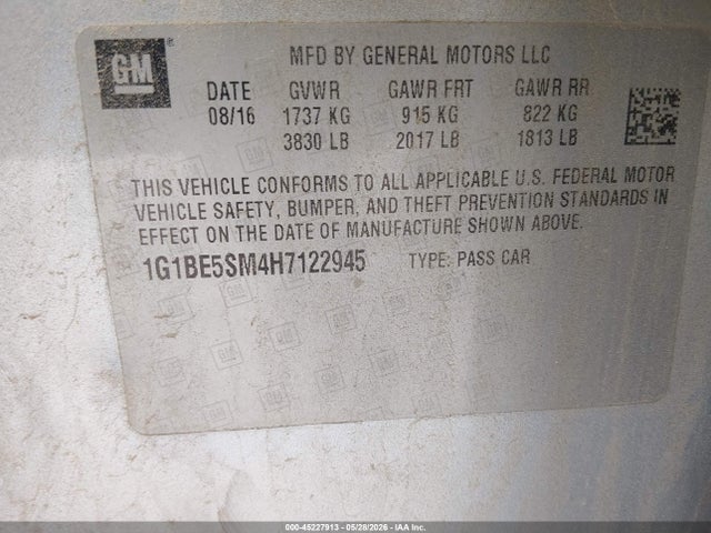 Chevrolet Cruze Lt Auto 2017 1G1BE5SM4H7122945 Image 9