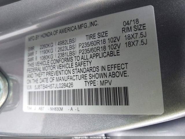 Acura Rdx Technology Acurawatch Plus Packages/technology Package 2018 5J8TB4H57JL028426 Image 9